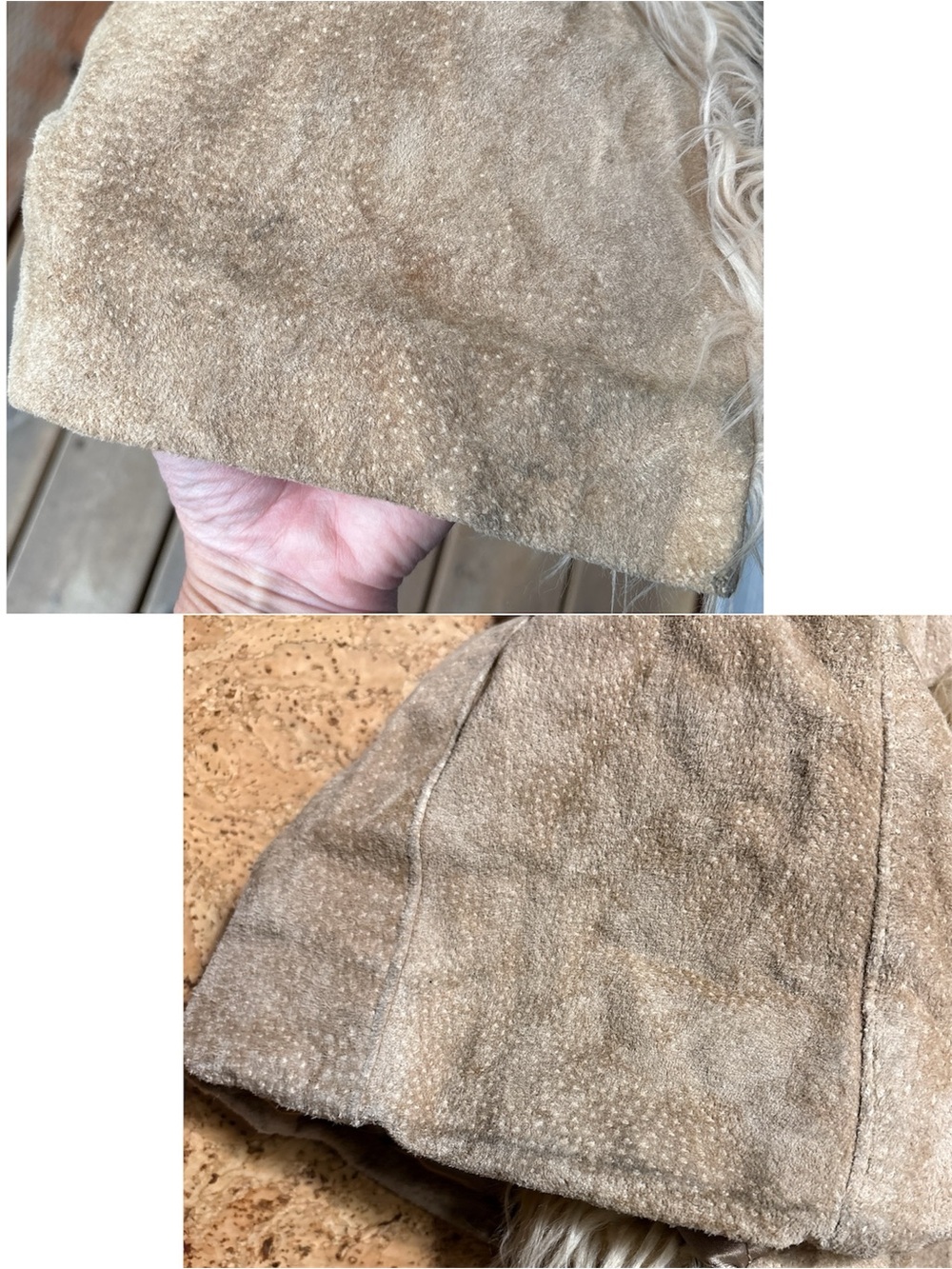 Wilsons Leather Maxima Vintage Y2K Suede Penny Lane Coat Faux Fur Trim Sz L - Picture 12 of 16